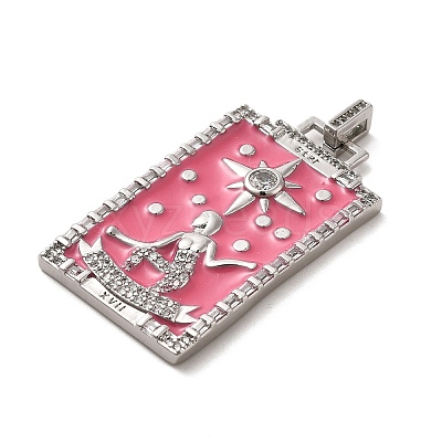 Brass Micro Pave Cubic Zirconia Pendants with Enamel KK-H458-01P-03-1