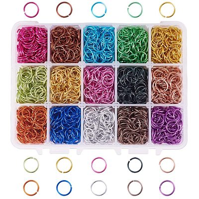 Aluminum Wire Open Jump Rings ALUM-PH0003-14-WH-1