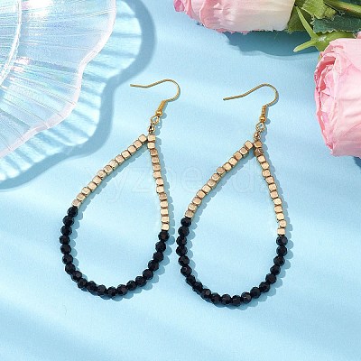Glass & Plastic Beaded Dangle Earrings EJEW-JE05857-01-1