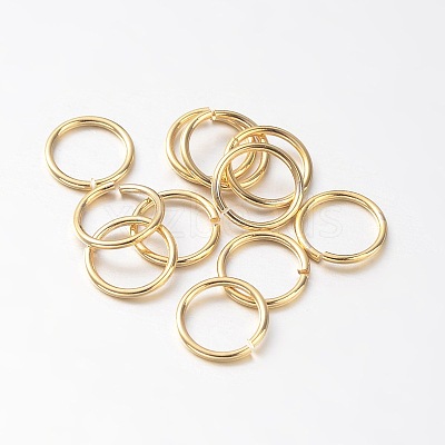 Eco-Friendly PVD Vacuum Plating & Long-Lasting Plated Brass Open Jump Rings KK-E663-6mm-G-1