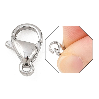 Tarnish Resistant 316 Surgical Stainless Steel Lobster Claw Clasps STAS-316-FL10A-1