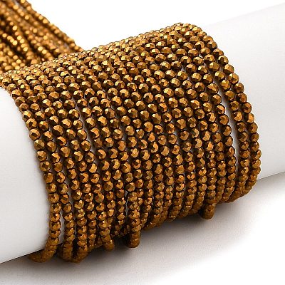 Electroplate Glass Beads Strands GLAA-H021-01A-FP04-1