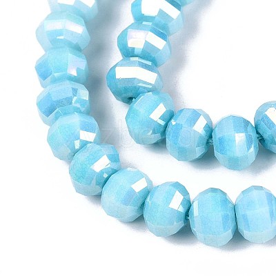 Anti-Tarnish Electroplate Glass Beads Strands GLAA-T025-8mm-19H-1