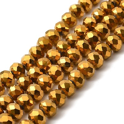 Electroplate Transparent Glass Beads Strands X-EGLA-A034-T8mm-UA01-1
