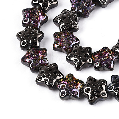 Electroplate Transparent Glass Beads Strands EGLA-N020-02H-1