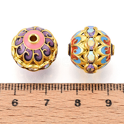 Brass Enamel Beads KK-Q080-01D-G-1