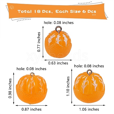 18Pcs 3 Style Opaque Resin Pendants RESI-SZ0001-61-1