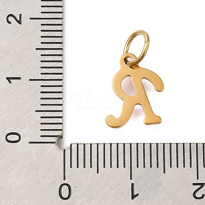 Ion Plating(IP) 304 Stainless Steel Enamel Alphabet Charms STAS-F308-02G-R-1