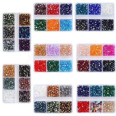 600Pcs 6 Styles Electroplate Glass Bead Strands EGLA-YW0001-66A-1