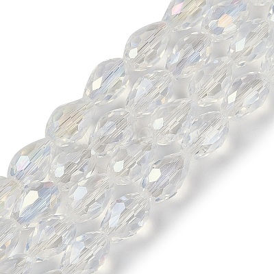 Transparent Electroplate Glass Beads Strands EGLA-N013-T10mm-B01-1