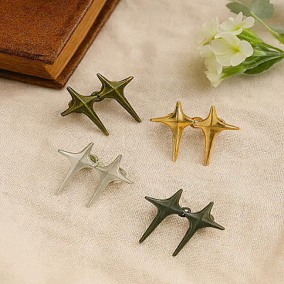 4Pcs 4 Colors Star Zinc Alloy Adjustable Jean Button Pins DIY-LP0005-82-1