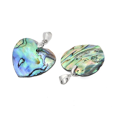 Natural Abalone Shell/Paua Shell Pendants SSHEL-M024-01-1