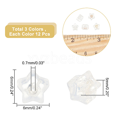 36Pcs 3 Colors Silicone Ear Nuts SIL-AR0001-08-1