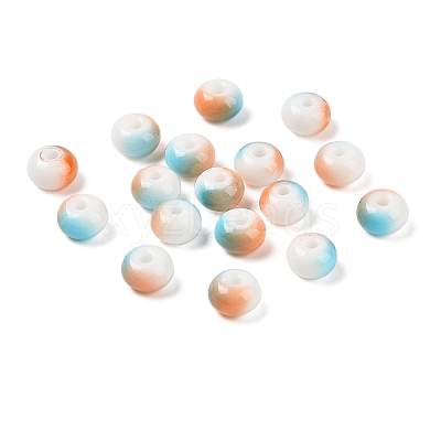 Opaque Spray Painted Glass Beads GLAA-G118-01M-1
