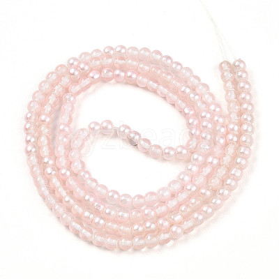 Baking Paint Transparent Glass Beads Strands DGLA-N011-4mm-03-1