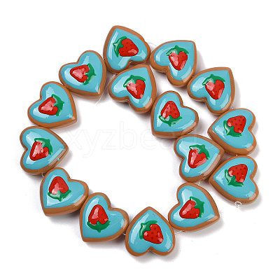 Handmade Heart Lampwork Beads Strands LAMP-P069-04A-01-1