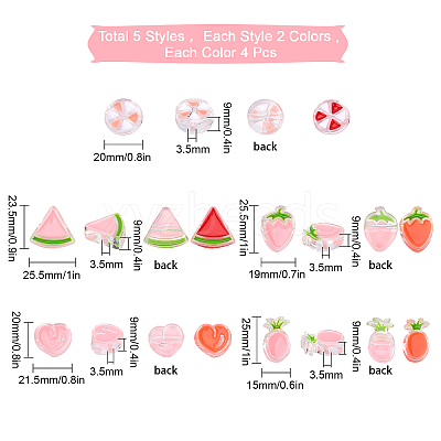 40Pcs 10 Style Transparent Enamel Acrylic Beads TACR-SC0001-09B-1