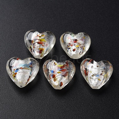 Handmade Lampwork Silver Foil Glass Beads FOIL-T005-01D-1