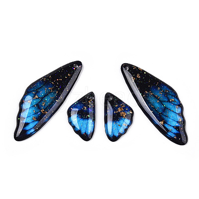 Transparent Resin Wing Earrings Pendants FIND-TAC0006-59B-1