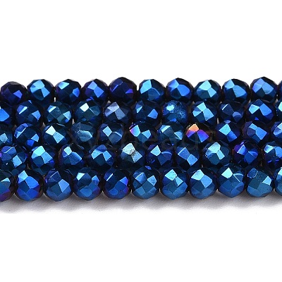 Electroplate Glass Beads Strands GLAA-H021-01B-FP03-1