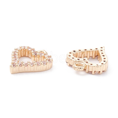 Rack Plating Brass Micro Pave Cubic Zirconia Charms ZIRC-C026-08LG-1