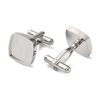 Sqaure 304 Stainless Steel Cufflink Settings SA-CBAC007-01P-1