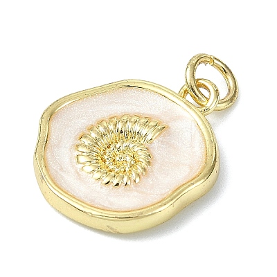 Ocean Theme Brass Enamel Pendants KK-H270-06G-07-1