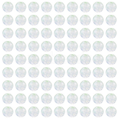 100Pcs Crackle Transparent Glass UV Reactive Beads GLAA-TA0004-28C-1
