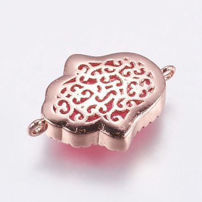 Brass Micro Pave Cubic Zirconia Links Connectors KK-E225-1