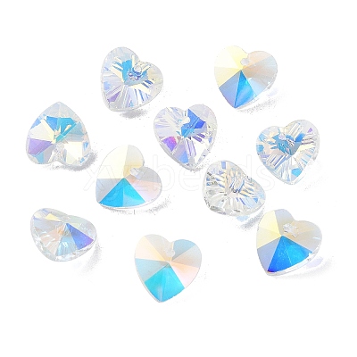 Electroplate Glass Charms GGLA-Z002-02R-1
