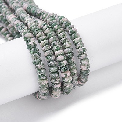 Natural Green Spot Jasper Beads Strands G-H292-A18-02-1