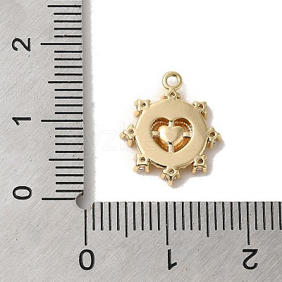 Brass Micro Pave Cubic Zirconia Charms LS-KK-D091-01G-1