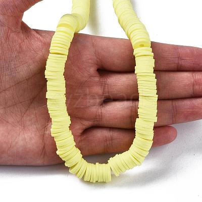 Flat Round Handmade Polymer Clay Beads CLAY-R067-10mm-23-1