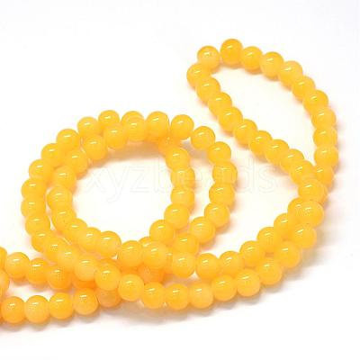 Baking Paint Imitation Jade Glass Round Bead Strands DGLA-Q021-10mm-30-1