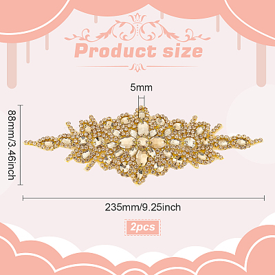 Rhombus Iron on Rhinestone Appliques DIY-WH0304-975A-1