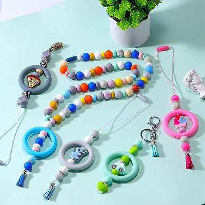9Pcs Ring Food Grade Eco-Friendly Silicone Focal Beads JX895I-1