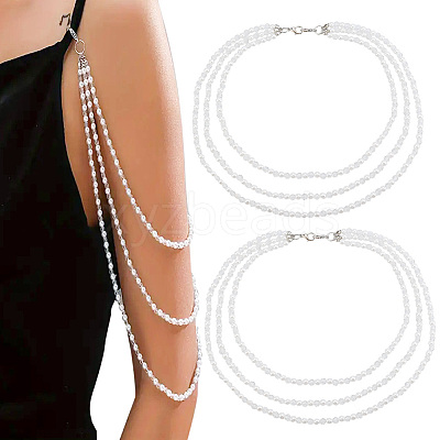 Plastic Imitation Pearl Beaded Shoulder Chains AJEW-WH0661-43-1