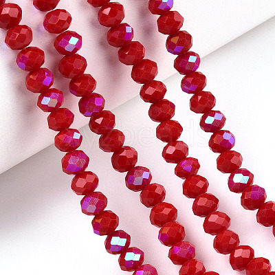 Electroplate Opaque Solid Color Glass Beads Strands X1-EGLA-A034-P4mm-L21-1