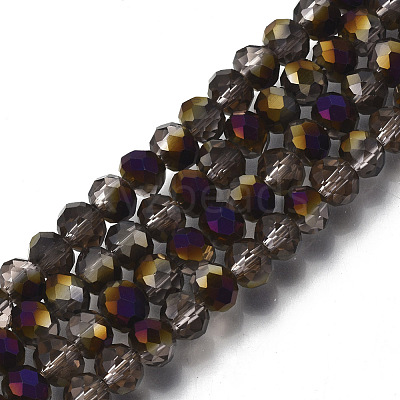 Electroplate Transparent Glass Beads Strands LS-EGLA-A034-T8mm-F23-1