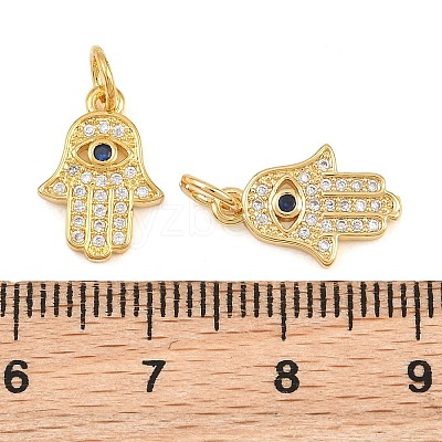 Brass Micro Pave Cubic Zirconia Charms CU-CBAB719-04G-D-1