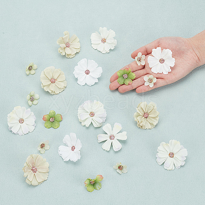 100Pcs 10 Style Silk Cloth Flower DIY-WR0003-92-1