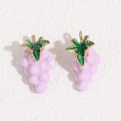 Fruit Alloy Enamel Pendants ENAM-P264-02G-G04-1