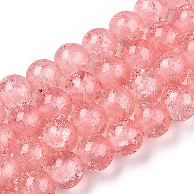 Baking Paint Crackle Glass Bead Strands DGLA-Q023-8mm-YS9-A-1