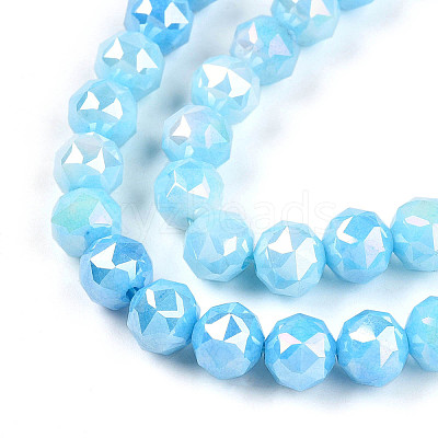 Anti-Tarnish Electroplate Glass Beads Strands GLAA-N010-8mm-01-1