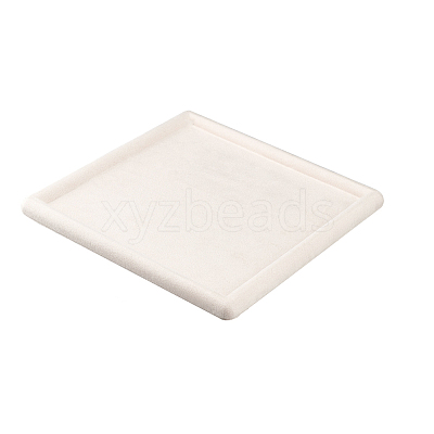 Square Wood Covered with Velvet Jewelry Display Trays ODIS-WH0329-41B-1