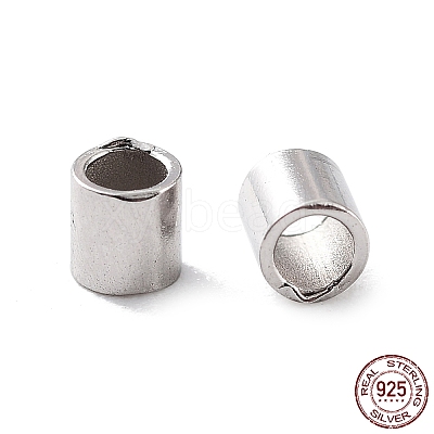 Anti-Tarnish Rhodium Plated 925 Sterling Silver Spacer Tube Beads STER-Z006-01D-P-1
