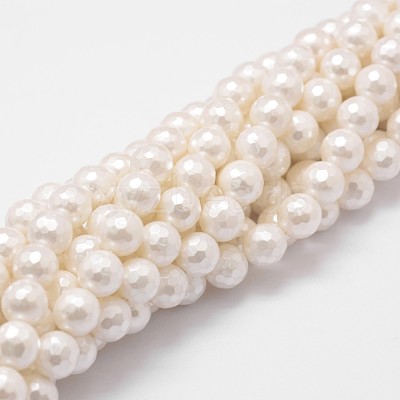 Shell Pearl Bead Strands BSHE-L029-01-6mm-1