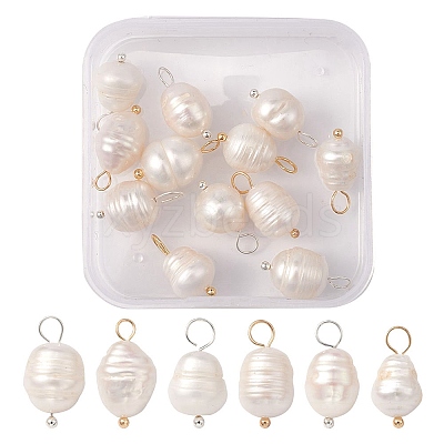 12Pcs 2 Colors Natural Cultured Freshwater Pearl Pendants FIND-YW0003-64-1