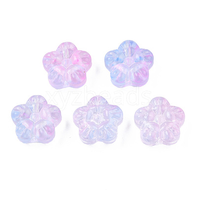 Transparent Spray Painted Glass Beads GLAA-N035-029-G02-1