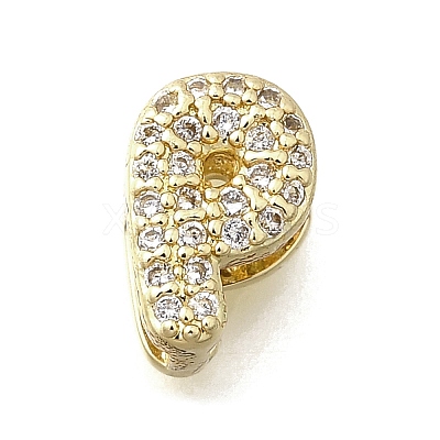 Brass Micro Pave Cubic Zirconia Letter Multi-Strand Links KK-D295-32G-16-1